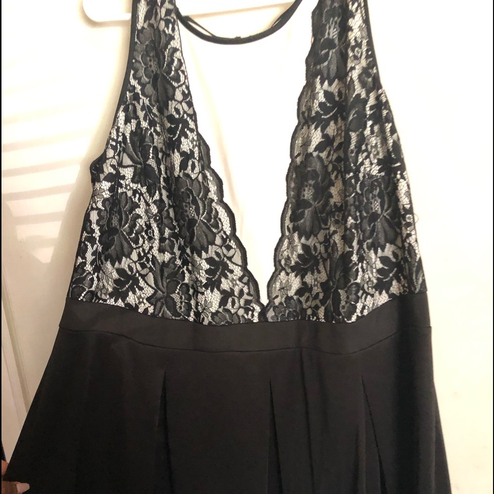 Black laced and ivory dress